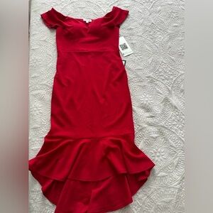 Emerald Sundae Vibrant Red High Low Dress